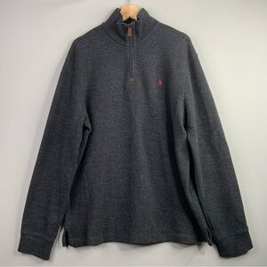 Ralph Lauren French Rib‎ Half-Zip Pullover Gray. Men’s Large.
